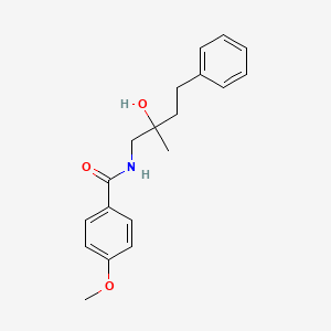 molecular formula C19H23NO3 B2715293 N-(2-hydroxy-2-methyl-4-phenylbutyl)-4-methoxybenzamide CAS No. 1286712-06-8