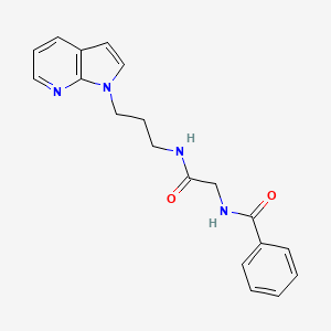 molecular formula C19H20N4O2 B2715295 N-(2-((3-(1H-pyrrolo[2,3-b]pyridin-1-yl)propyl)amino)-2-oxoethyl)benzamide CAS No. 1788830-85-2