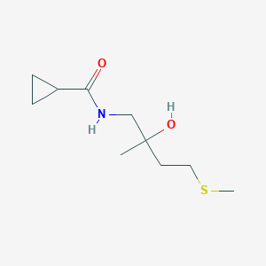 molecular formula C10H19NO2S B2715338 N-(2-hydroxy-2-methyl-4-(methylthio)butyl)cyclopropanecarboxamide CAS No. 1396675-44-7