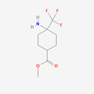 molecular formula C9H14F3NO2 B2715397 Methyl 4-amino-4-(trifluoromethyl)cyclohexane-1-carboxylate CAS No. 2248370-16-1