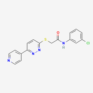 molecular formula C17H13ClN4OS B2715405 N-(3-chlorophenyl)-2-{[6-(pyridin-4-yl)pyridazin-3-yl]sulfanyl}acetamide CAS No. 872987-92-3