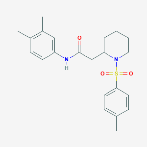 molecular formula C22H28N2O3S B2715410 N-(3,4-dimethylphenyl)-2-(1-tosylpiperidin-2-yl)acetamide CAS No. 941990-43-8