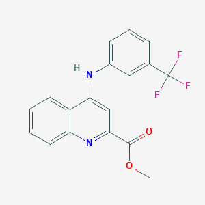 molecular formula C18H13F3N2O2 B2715417 Methyl 4-{[3-(trifluoromethyl)phenyl]amino}quinoline-2-carboxylate CAS No. 1207051-55-5