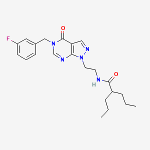 N-(2-(5-(3-fluorobenzyl)-4-oxo-4,5-dihydro-1H-pyrazolo[3,4-d]pyrimidin-1-yl)ethyl)-2-propylpentanamide