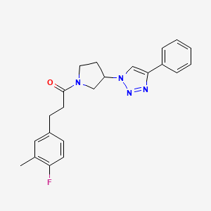 3-(4-fluoro-3-methylphenyl)-1-(3-(4-phenyl-1H-1,2,3-triazol-1-yl)pyrrolidin-1-yl)propan-1-one