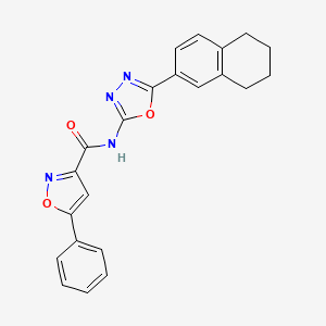 5-phenyl-N-(5-(5,6,7,8-tetrahydronaphthalen-2-yl)-1,3,4-oxadiazol-2-yl)isoxazole-3-carboxamide