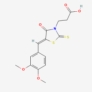 3-[5-(3,4-Dimethoxy-benzylidene)-4-oxo-2-thioxo-thiazolidin-3-yl]-propionic acid