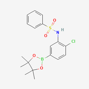 N-(2-chloro-5-(4,4,5,5-tetramethyl-1,3,2-dioxaborolan-2-yl)phenyl)benzenesulfonamide