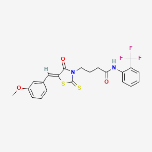 4-[(5Z)-5-[(3-methoxyphenyl)methylidene]-4-oxo-2-sulfanylidene-1,3-thiazolidin-3-yl]-N-[2-(trifluoromethyl)phenyl]butanamide