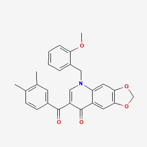 7-(3,4-dimethylbenzoyl)-5-[(2-methoxyphenyl)methyl]-2H,5H,8H-[1,3]dioxolo[4,5-g]quinolin-8-one