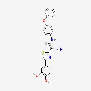 (E)-2-(4-(3,4-dimethoxyphenyl)thiazol-2-yl)-3-((4-phenoxyphenyl)amino)acrylonitrile