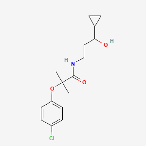 2-(4-chlorophenoxy)-N-(3-cyclopropyl-3-hydroxypropyl)-2-methylpropanamide