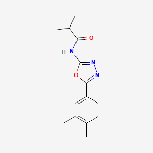 molecular formula C14H17N3O2 B2715471 N-[5-(3,4-dimethylphenyl)-1,3,4-oxadiazol-2-yl]-2-methylpropanamide CAS No. 899963-35-0
