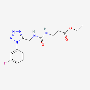ethyl 3-(3-((1-(3-fluorophenyl)-1H-tetrazol-5-yl)methyl)ureido)propanoate