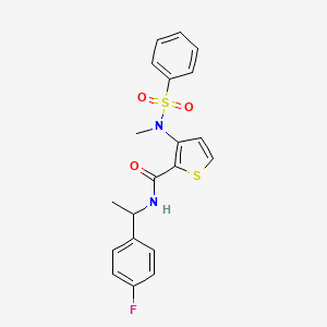 molecular formula C20H19FN2O3S2 B2715481 N-[1-(4-fluorophenyl)ethyl]-3-(N-methylbenzenesulfonamido)thiophene-2-carboxamide CAS No. 1226447-77-3