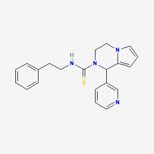 molecular formula C21H22N4S B2715488 N-phenethyl-1-(pyridin-3-yl)-3,4-dihydropyrrolo[1,2-a]pyrazine-2(1H)-carbothioamide CAS No. 393832-81-0