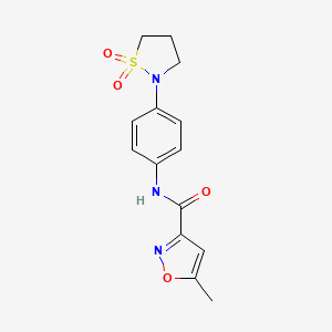 molecular formula C14H15N3O4S B2715490 N-(4-(1,1-dioxidoisothiazolidin-2-yl)phenyl)-5-methylisoxazole-3-carboxamide CAS No. 1209881-42-4