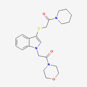 1-morpholino-2-(3-((2-oxo-2-(piperidin-1-yl)ethyl)thio)-1H-indol-1-yl)ethanone