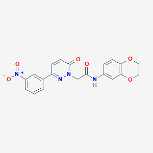 molecular formula C20H16N4O6 B2715496 N-(2,3-dihydro-1,4-benzodioxin-6-yl)-2-[3-(3-nitrophenyl)-6-oxo-1,6-dihydropyridazin-1-yl]acetamide CAS No. 899990-77-3