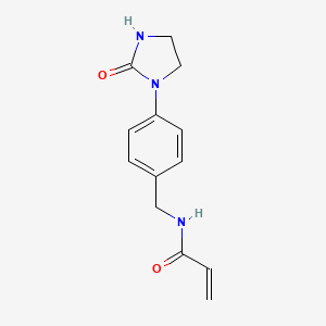 molecular formula C13H15N3O2 B2715498 N-[[4-(2-Oxoimidazolidin-1-yl)phenyl]methyl]prop-2-enamide CAS No. 2361656-91-7