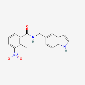 2-methyl-N-[(2-methyl-1H-indol-5-yl)methyl]-3-nitrobenzamide