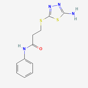 molecular formula C11H12N4OS2 B2715505 3-[(5-amino-1,3,4-thiadiazol-2-yl)sulfanyl]-N-phenylpropanamide CAS No. 774551-96-1