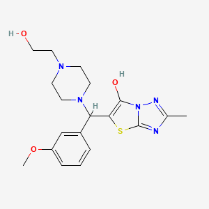 molecular formula C19H25N5O3S B2715518 5-((4-(2-Hydroxyethyl)piperazin-1-yl)(3-methoxyphenyl)methyl)-2-methylthiazolo[3,2-b][1,2,4]triazol-6-ol CAS No. 851969-64-7