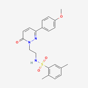 molecular formula C21H23N3O4S B2715520 N-(2-(3-(4-methoxyphenyl)-6-oxopyridazin-1(6H)-yl)ethyl)-2,5-dimethylbenzenesulfonamide CAS No. 921512-56-3