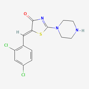 (Z)-5-(2,4-dichlorobenzylidene)-2-(piperazin-1-yl)thiazol-4(5H)-one