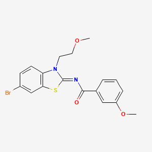 molecular formula C18H17BrN2O3S B2715525 (Z)-N-(6-bromo-3-(2-methoxyethyl)benzo[d]thiazol-2(3H)-ylidene)-3-methoxybenzamide CAS No. 864975-87-1
