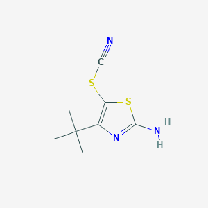 molecular formula C8H11N3S2 B2715534 2-氨基-4-(叔丁基)-1,3-噻唑-5-基硫氰酸酯 CAS No. 339016-14-7