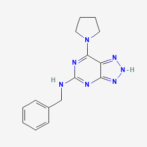 molecular formula C15H17N7 B2715535 N-benzyl-7-(pyrrolidin-1-yl)-3H-[1,2,3]triazolo[4,5-d]pyrimidin-5-amine CAS No. 1334375-69-7