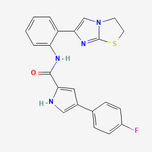 molecular formula C22H17FN4OS B2715540 N-(2-(2,3-dihydroimidazo[2,1-b]thiazol-6-yl)phenyl)-4-(4-fluorophenyl)-1H-pyrrole-2-carboxamide CAS No. 2034616-15-2
