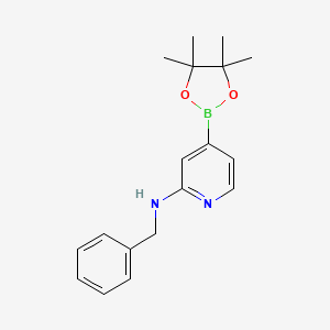 molecular formula C18H23BN2O2 B2715550 N-Benzyl-4-(4,4,5,5-tetramethyl-1,3,2-dioxaborolan-2-YL)pyridin-2-amine CAS No. 1350918-91-0
