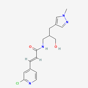 molecular formula C16H19ClN4O2 B2715567 (E)-3-(2-Chloropyridin-4-yl)-N-[2-(hydroxymethyl)-3-(1-methylpyrazol-4-yl)propyl]prop-2-enamide CAS No. 2094950-22-6