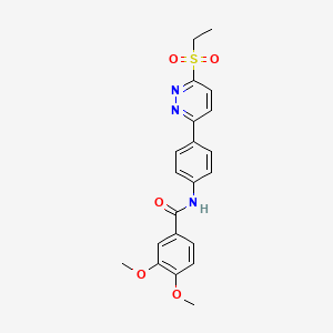 molecular formula C21H21N3O5S B2715586 N-(4-(6-(ethylsulfonyl)pyridazin-3-yl)phenyl)-3,4-dimethoxybenzamide CAS No. 921586-78-9
