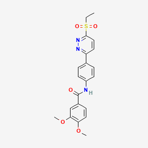 molecular formula C21H21N3O5S B2715586 N-(4-(6-(乙基磺酰)吡啶-3-基)苯基)-3,4-二甲氧基苯甲酰胺 CAS No. 921586-78-9