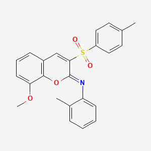 molecular formula C24H21NO4S B2715587 8-methoxy-N-(2-methylphenyl)-3-(4-methylphenyl)sulfonylchromen-2-imine CAS No. 1321687-93-7