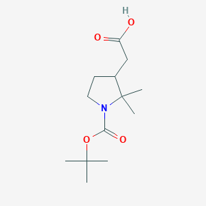 molecular formula C13H23NO4 B2715588 2-(1-(tert-Butoxycarbonyl)-2,2-dimethylpyrrolidin-3-yl)acetic acid CAS No. 2225141-57-9