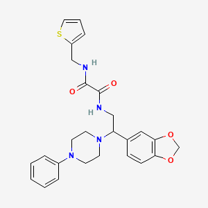 molecular formula C26H28N4O4S B2715589 N1-(2-(苯并[d][1,3]二噁嗪-5-基)-2-(4-苯基哌嗪-1-基)乙基)-N2-(噻吩-2-基甲基)草酰胺 CAS No. 896354-07-7