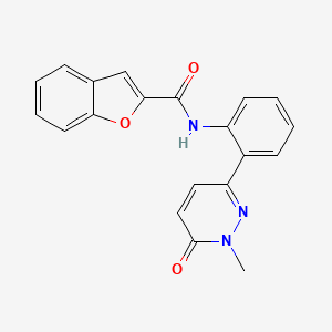 molecular formula C20H15N3O3 B2715590 N-(2-(1-methyl-6-oxo-1,6-dihydropyridazin-3-yl)phenyl)benzofuran-2-carboxamide CAS No. 1428357-66-7