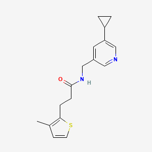 molecular formula C17H20N2OS B2715598 N-((5-cyclopropylpyridin-3-yl)methyl)-3-(3-methylthiophen-2-yl)propanamide CAS No. 2034206-89-6