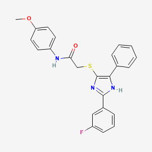 2-((2-(3-fluorophenyl)-5-phenyl-1H-imidazol-4-yl)thio)-N-(4-methoxyphenyl)acetamide