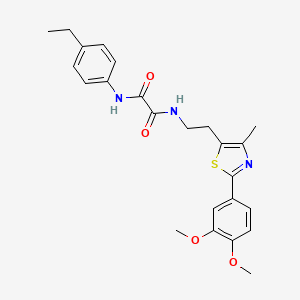 molecular formula C24H27N3O4S B2715617 N-{2-[2-(3,4-dimethoxyphenyl)-4-methyl-1,3-thiazol-5-yl]ethyl}-N'-(4-ethylphenyl)ethanediamide CAS No. 894016-45-6