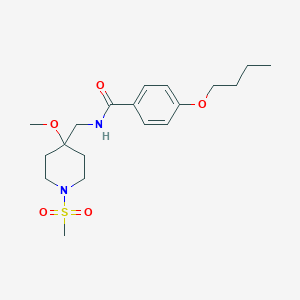 4-butoxy-N-[(1-methanesulfonyl-4-methoxypiperidin-4-yl)methyl]benzamide