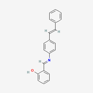 molecular formula C21H17NO B2715626 2-[(E)-({4-[(E)-2-phenylethenyl]phenyl}imino)methyl]phenol CAS No. 1195668-93-9