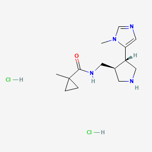 molecular formula C14H24Cl2N4O B2715628 1-Methyl-N-[[(3S,4S)-4-(3-methylimidazol-4-yl)pyrrolidin-3-yl]methyl]cyclopropane-1-carboxamide;dihydrochloride CAS No. 2247105-53-7