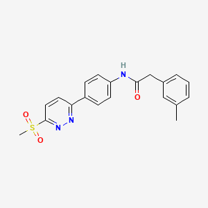 molecular formula C20H19N3O3S B2715630 N-(4-(6-(methylsulfonyl)pyridazin-3-yl)phenyl)-2-(m-tolyl)acetamide CAS No. 921839-17-0