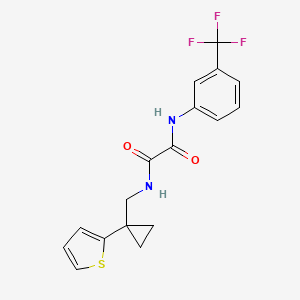 molecular formula C17H15F3N2O2S B2715641 N-{[1-(thiophen-2-yl)cyclopropyl]methyl}-N'-[3-(trifluoromethyl)phenyl]ethanediamide CAS No. 1207013-20-4