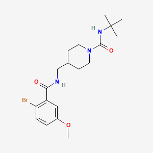 molecular formula C19H28BrN3O3 B2715666 4-((2-bromo-5-methoxybenzamido)methyl)-N-(tert-butyl)piperidine-1-carboxamide CAS No. 1235219-05-2